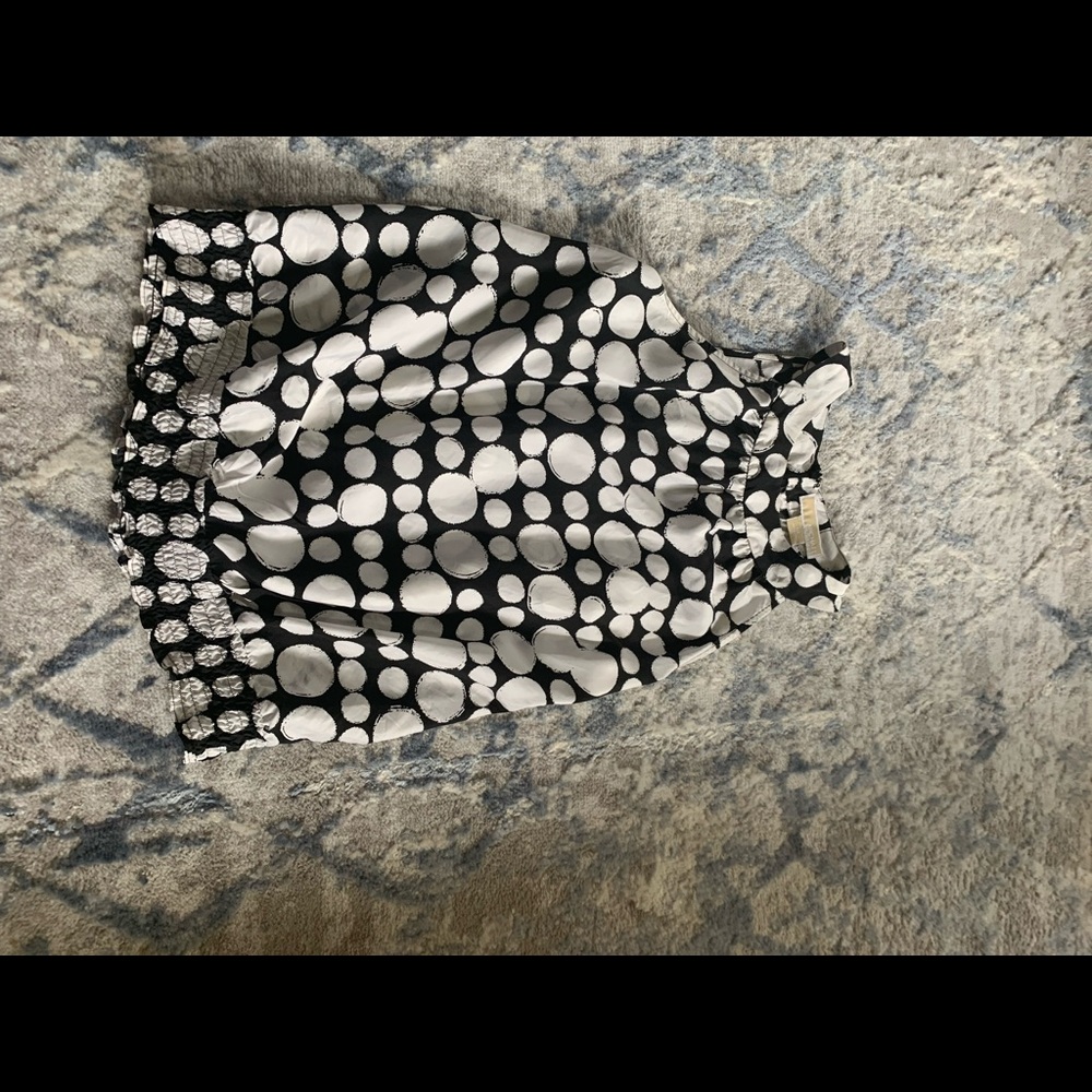 Michael Kors black and white polka dot blouse